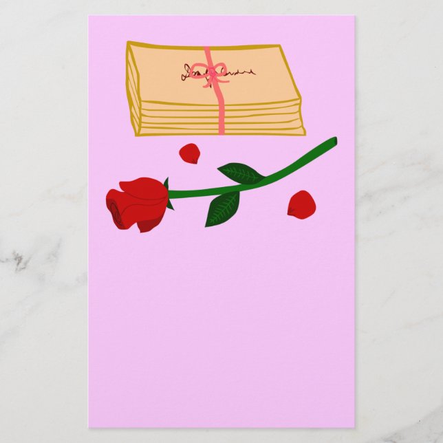 Romantic Love Letters Stationery (Front)