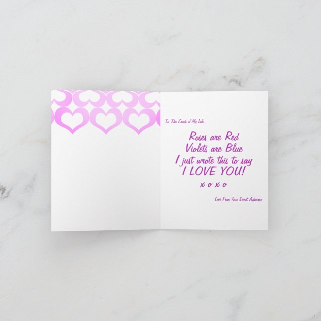 Romantic Love Note Card (Inside)