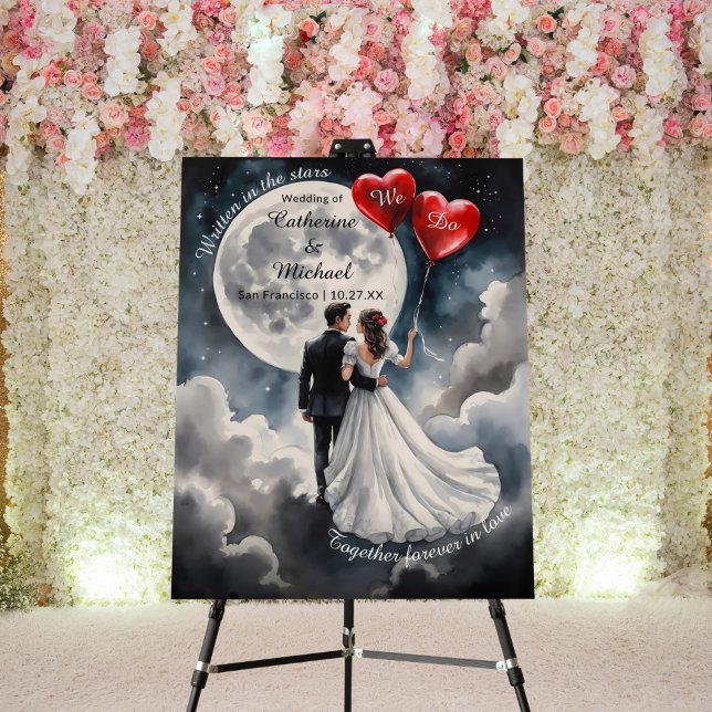 Romantic Love On Cloud Nine Fairytale Wedding Foam Board (Creator Uploaded)