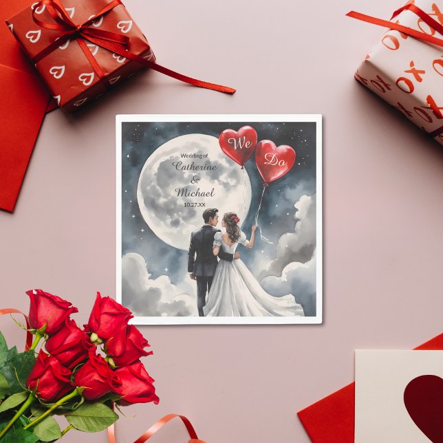 Romantic Love On Cloud Nine Fairytale Wedding Napkins (Creator Uploaded)