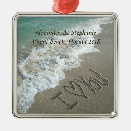 Romantic Love on the Beach Christmas Ornament