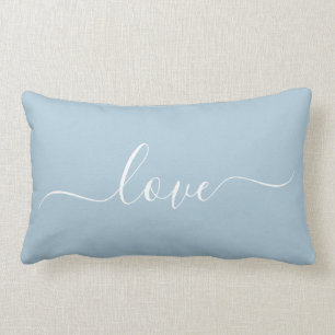 Romantic Love Pillow Blue and White