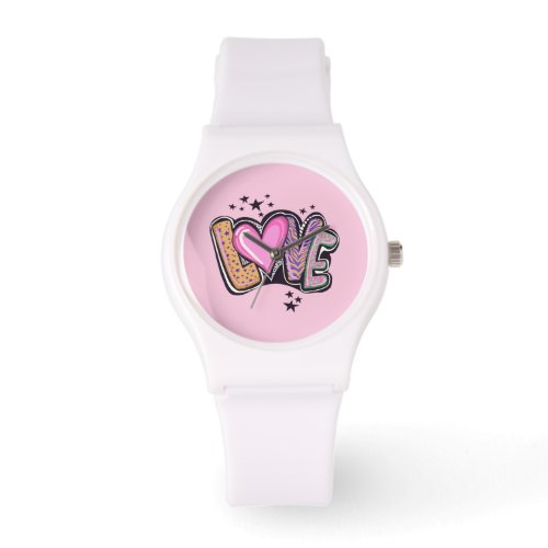 Romantic love pink watch