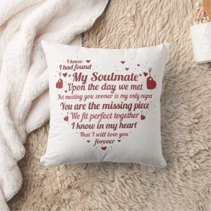 Romantic love poem Anniversary word art Throw Pillow