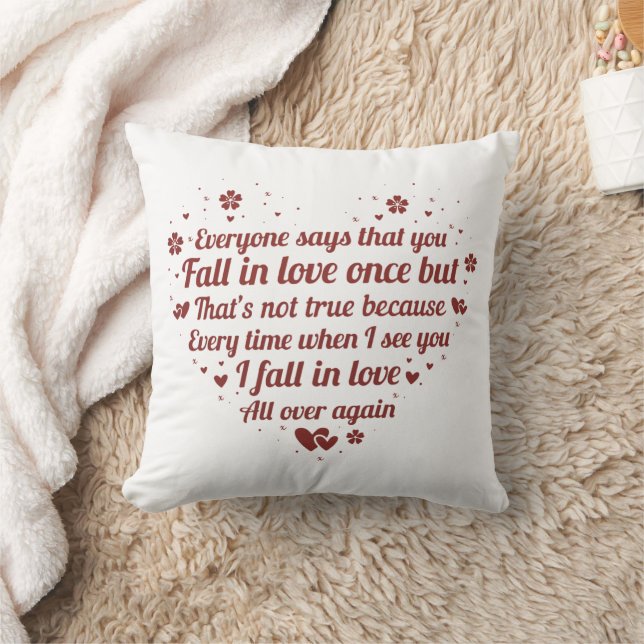 Romantic love poem Anniversary word art Throw Pillow (Blanket)