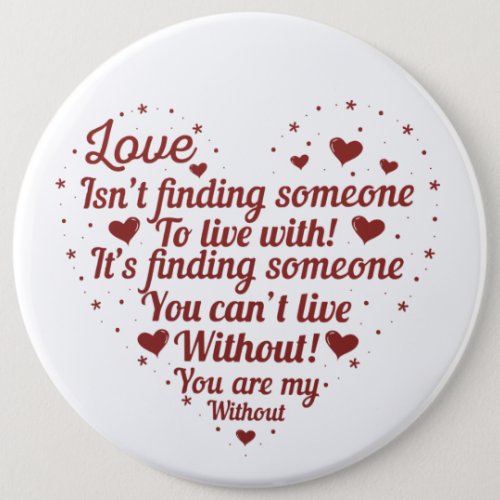 romantic love poem memory Valentine Holiday Button