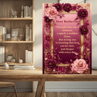 Romantic Love Poem Soulmate Rustic Roses Vintage Plaque