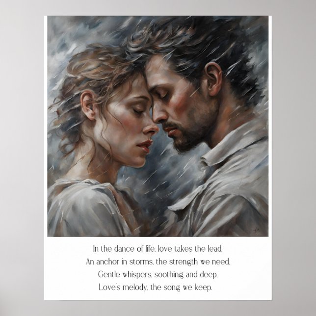 Romantic Love Poem Valentine Art  Poster (Front)