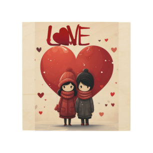 Romantic Love Quote Design Elegant Pink Love Wood Wall Art