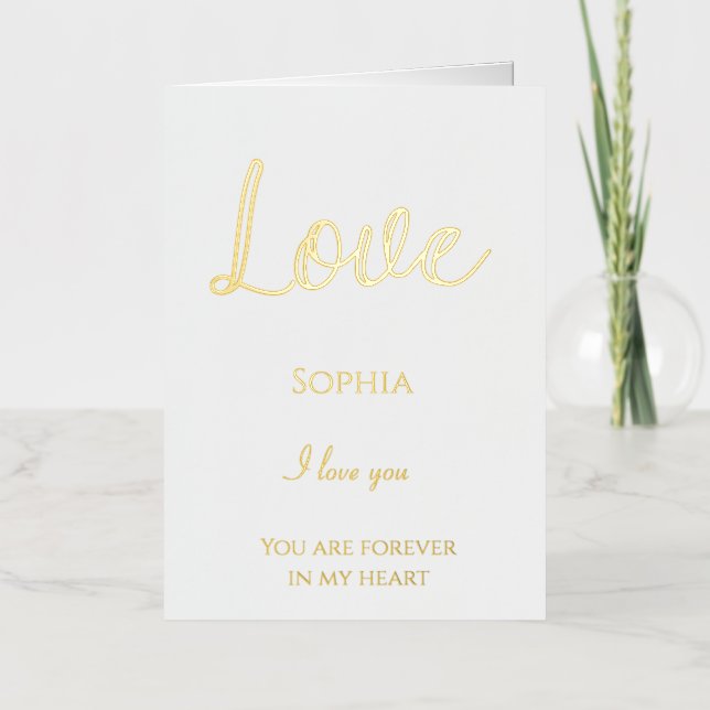 Romantic Love Quote Foil Greeting Card (Front)