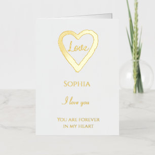 Romantic Love Quote Heart Foil Greeting Card