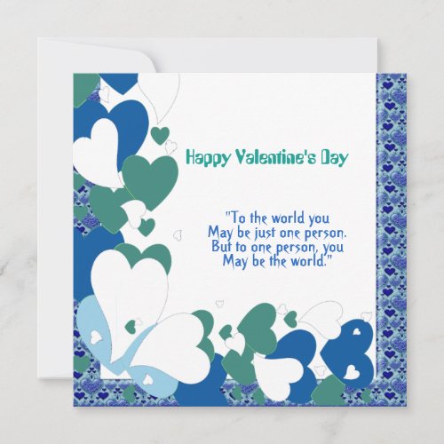 Romantic Love Quote Sweeping Heart Valentine Card 