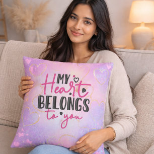 Romantic Love Quote Valentine’s Day Gift Throw Pillow