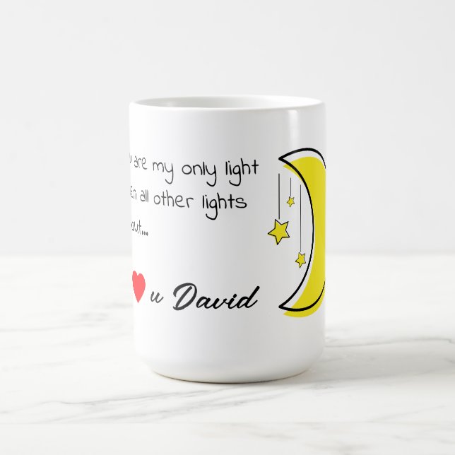Romantic Love Quote with Moon Vector Art Coffee Mug (Center)