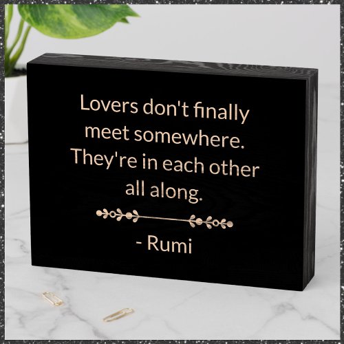 Romantic Love Quote Wood Box Sign