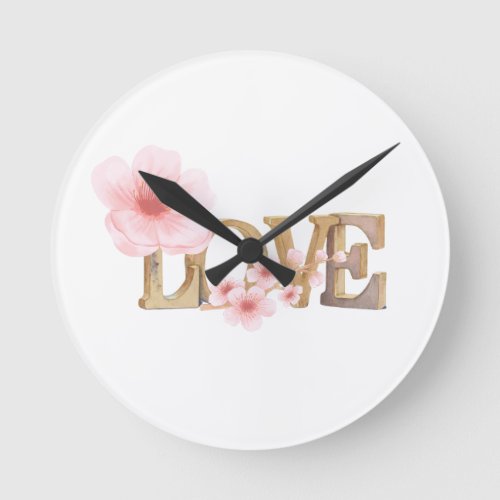 romantic love round clock