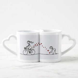 Romantic Love - Stick Figure Couple matching Coffee Mug Set