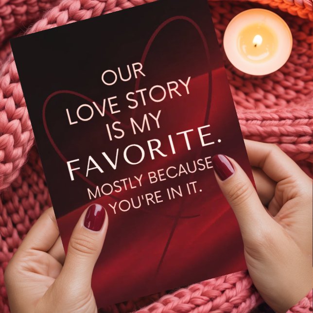Romantic Love Story Passionate Red Valentines Holiday Card (Creator Uploaded)