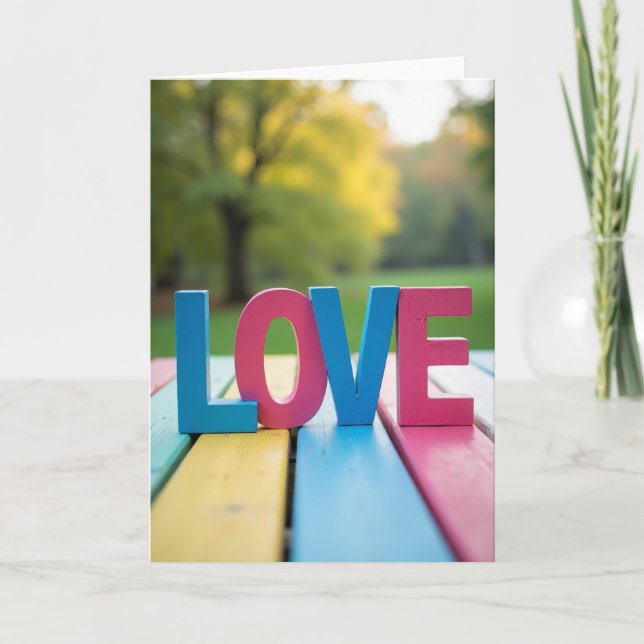 Romantic Love Stripes Card (Front)