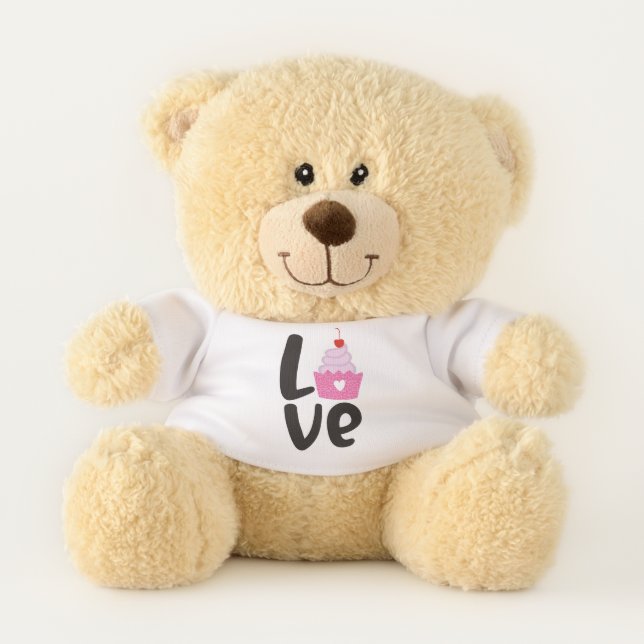 Romantic Love Teddy Bear, Custom Message Teddy Bear (Front)