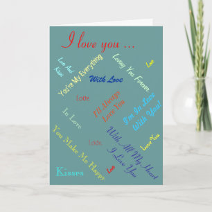 romantic love text on colored background valentine holiday card