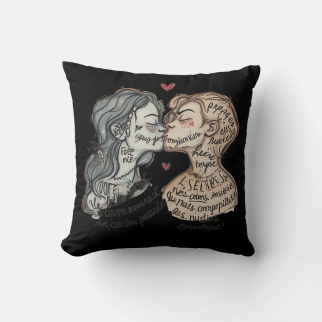 Romantic Love Throw Pillow Artistic Home Décor Gif (Front)