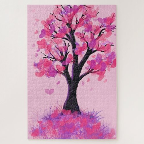 Romantic Love Tree _ Drawing Art Collection _ Jigsaw Puzzle
