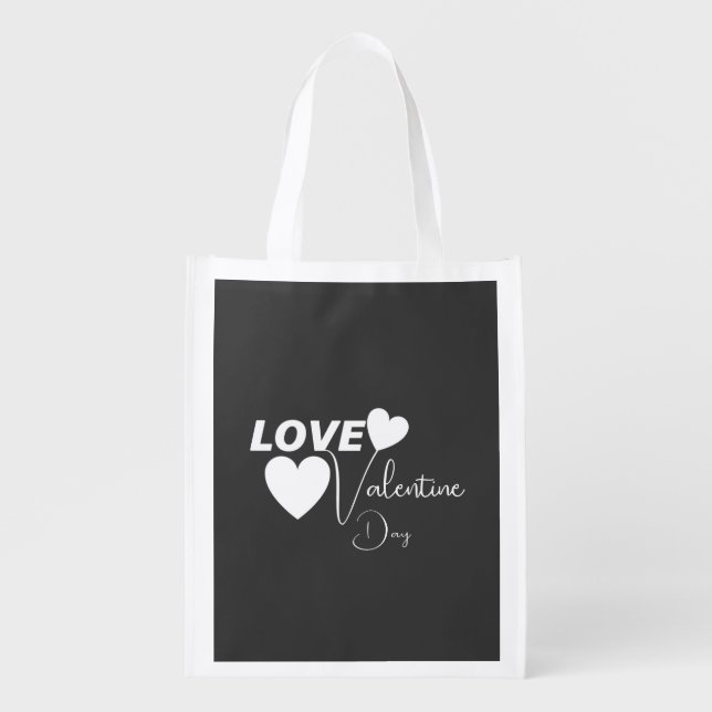 Romantic Love Valentine Day Grocery Bag (Front)