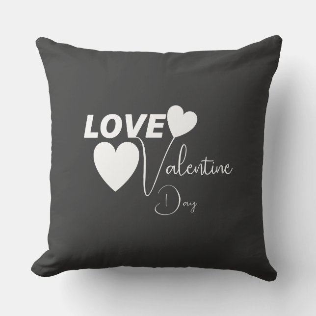 Romantic Love Valentine Day Throw Pillow (Front)