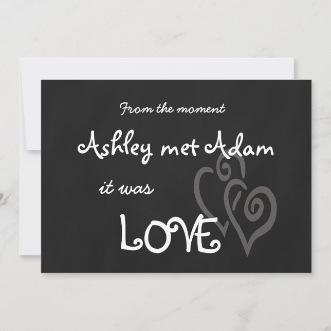 Romantic Love Wedding Invitation | Chalkboard (Front)
