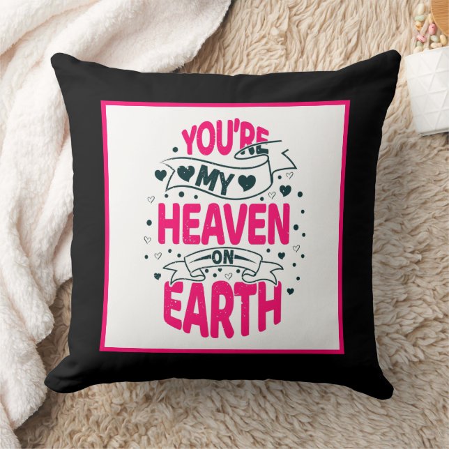 Romantic love word art Anniversary  Throw Pillow (Blanket)