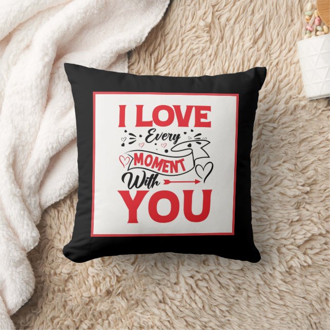 Romantic love word art Anniversary  Throw Pillow (Blanket)