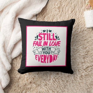 Romantic love word art Anniversary  Throw Pillow