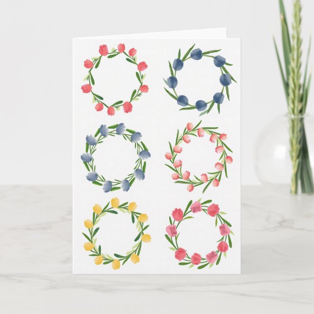 Romantic Love Wreath Card (Front)