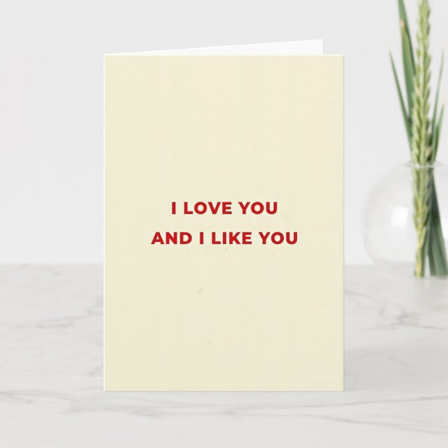 Romantic Love You And Like You Card (Front)