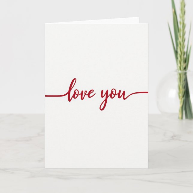 Romantic Love You Cursive Card (Front)