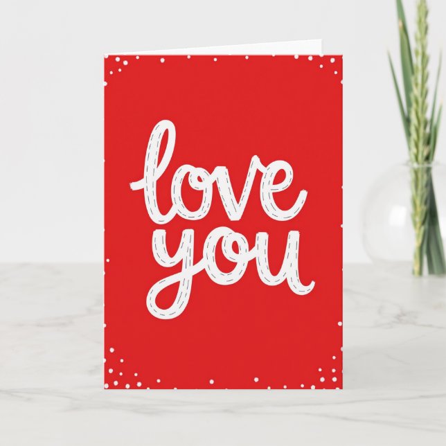 Romantic Love You Dots Card (Front)