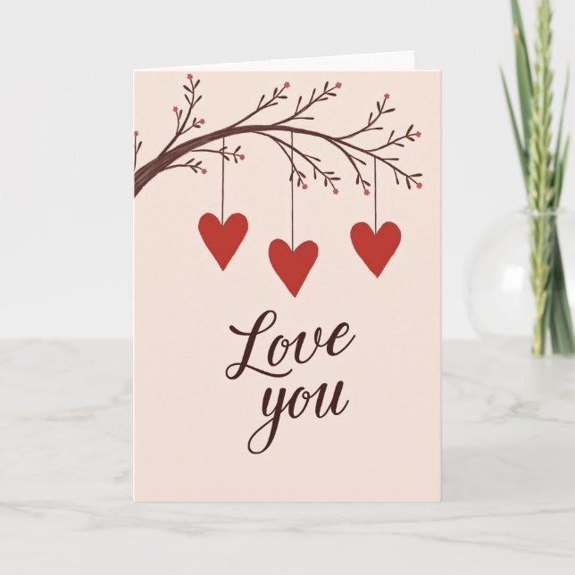 Romantic Love You Hearts Card (Front)