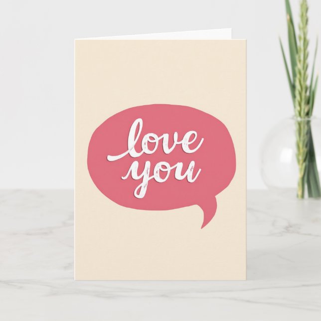 Romantic Love You Message Card (Front)