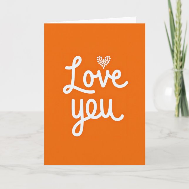 Romantic Love You Polka Dot Card (Front)