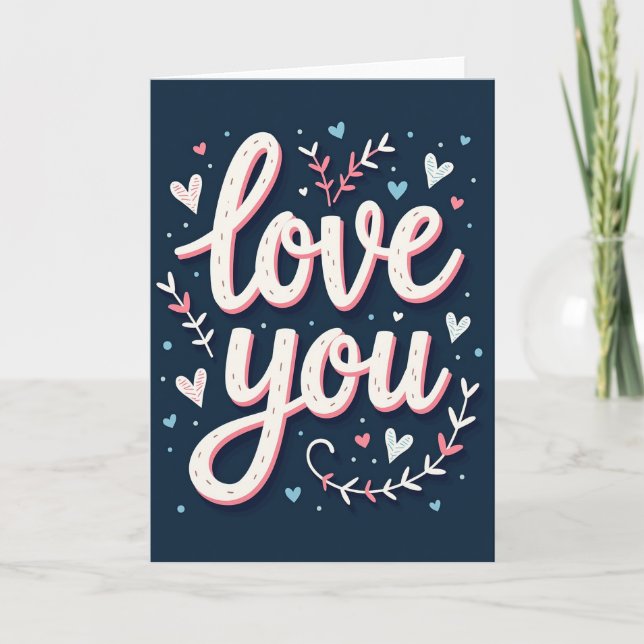 Romantic Love You Simple Card (Front)