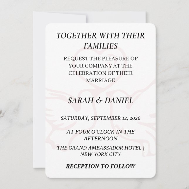Romantic Lovebirds Heart Wedding Invitation | Lush (Front)