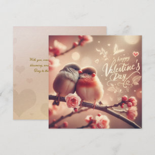 Romantic Lovebirds Valentine's Day Card – Cute & E