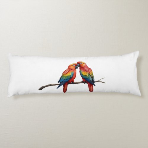 Romantic Lovebirds Watercolor Clip Art Collection Body Pillow