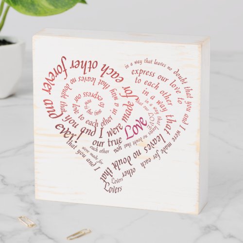 Romantic Lovers Calligraphy Quote Keepsake