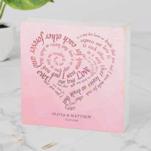 Romantic Lovers Calligraphy Quote Keepsake Wooden Box Sign