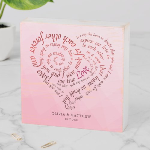 Romantic Lovers Calligraphy Quote Keepsake