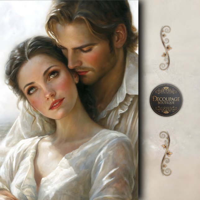 Romantic Lovers Gentle Embrace Decoupage Tissue Paper (Romantic Lovers Gentle Embrace Decoupage Tissue Paper)