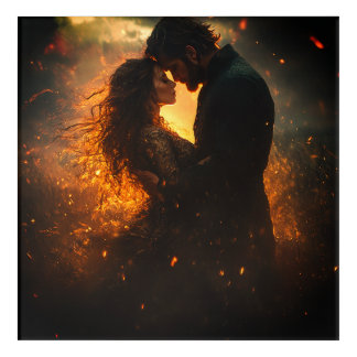 Romantic Lovers in the Storm Acrylic Print