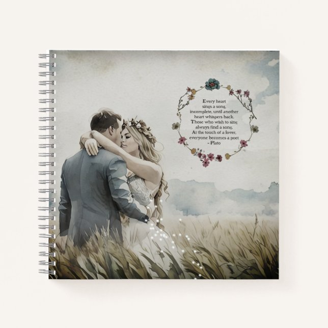 Romantic Lovers Plato Quote Personal Photo Journal (Front)